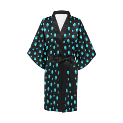 Terrific Turquoise Polka Dots Kimono Robe