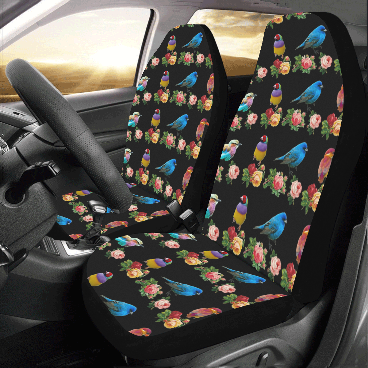 All the Birds and Roses Car Seat Covers (Set of 2)