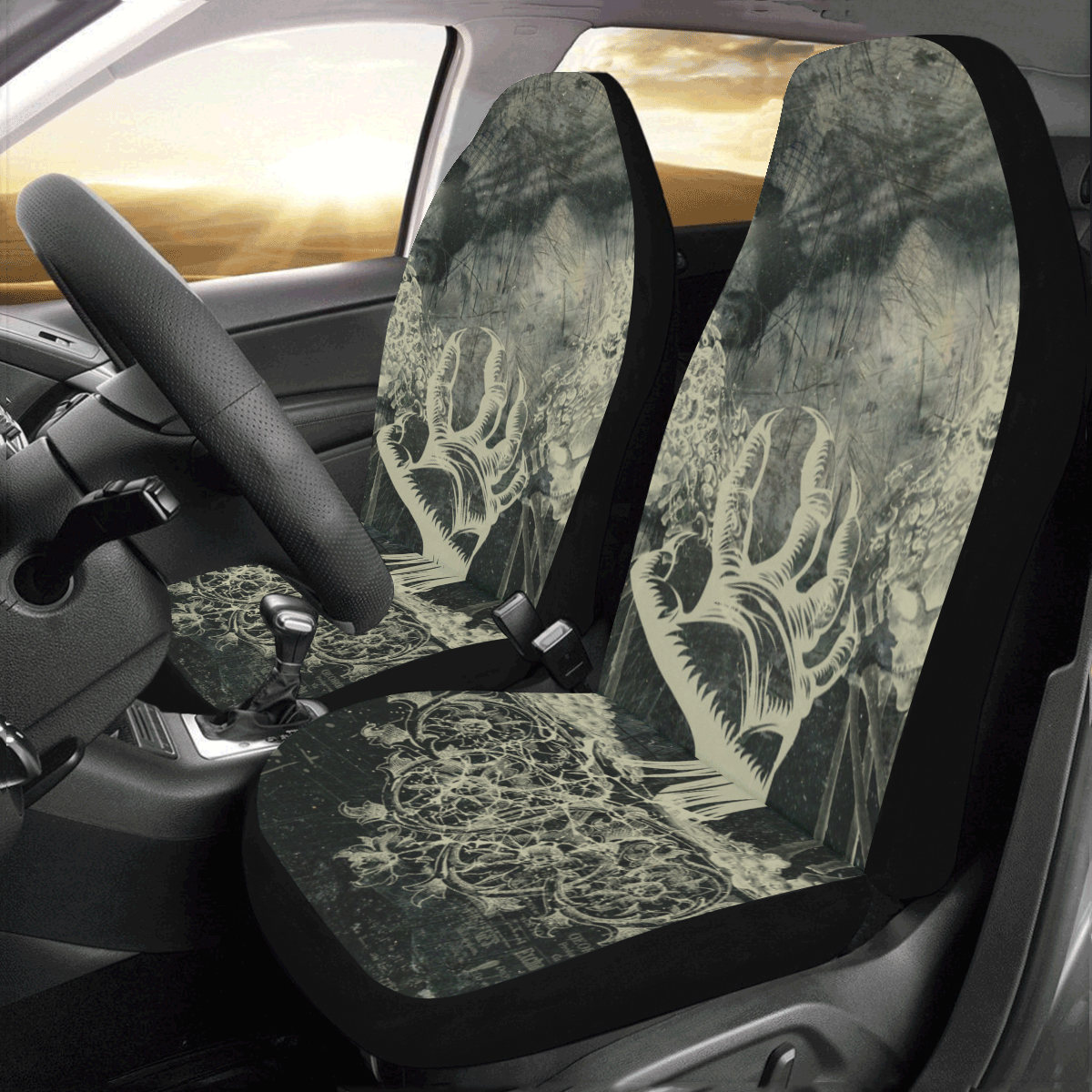 The dark side, skulls Car Seat Covers (Set of 2)