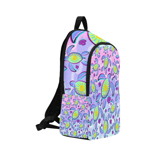 Sea Turtle and Sun Abstract Glitch Ultraviolet Fabric Backpack for Adult (Model 1659)
