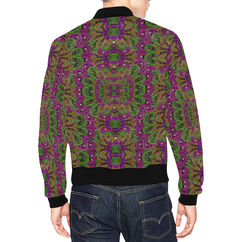 Peacock lace in the nature All Over Print Bomber Jacket for Men/Large Size (Model H19)