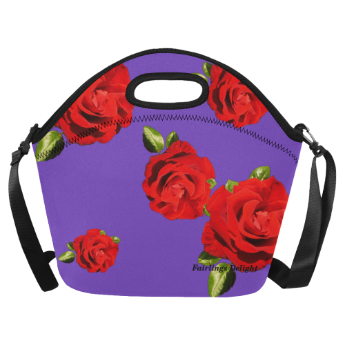 Fairlings Delight's Floral Luxury Collection- Red Rose Neoprene Lunch Bag/Large 53086a7 Neoprene Lunch Bag/Large (Model 1669)