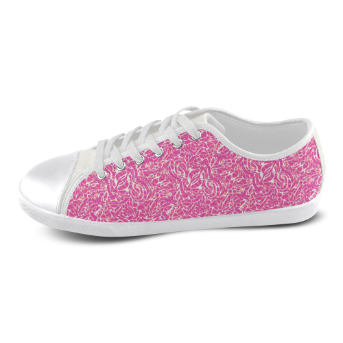 Pink Abstract Pattern Canvas Shoes for Women/Large Size (Model 016)
