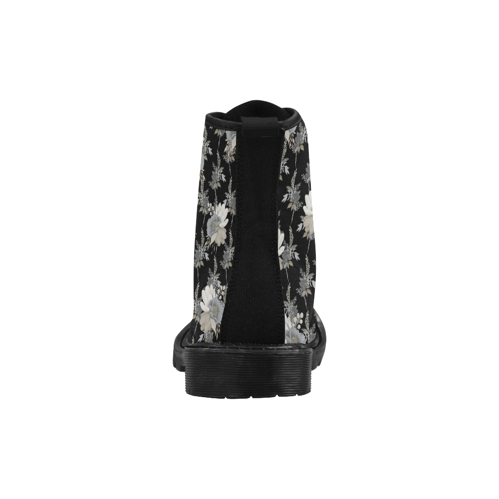 Elegant Flowers Martin Boots for Men (Black) (Model 1203H)