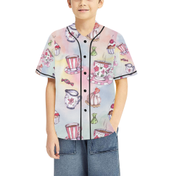 Coffee and sweeets All Over Print Baseball Jersey for Kids (Model T50)