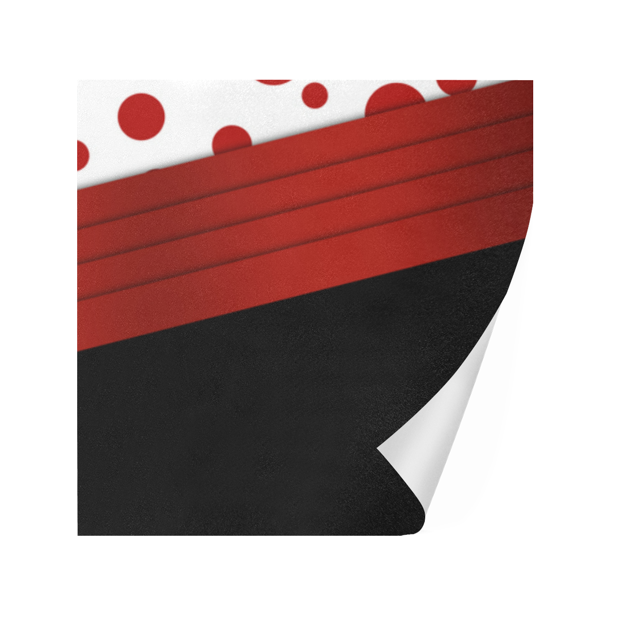 Polka Dots and Red Sash on Black Gift Wrapping Paper 58"x 23" (5 Rolls)