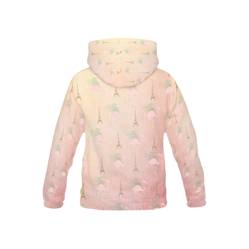 Parisian Flamingoes All Over Print Hoodie for Kid (USA Size) (Model H13)