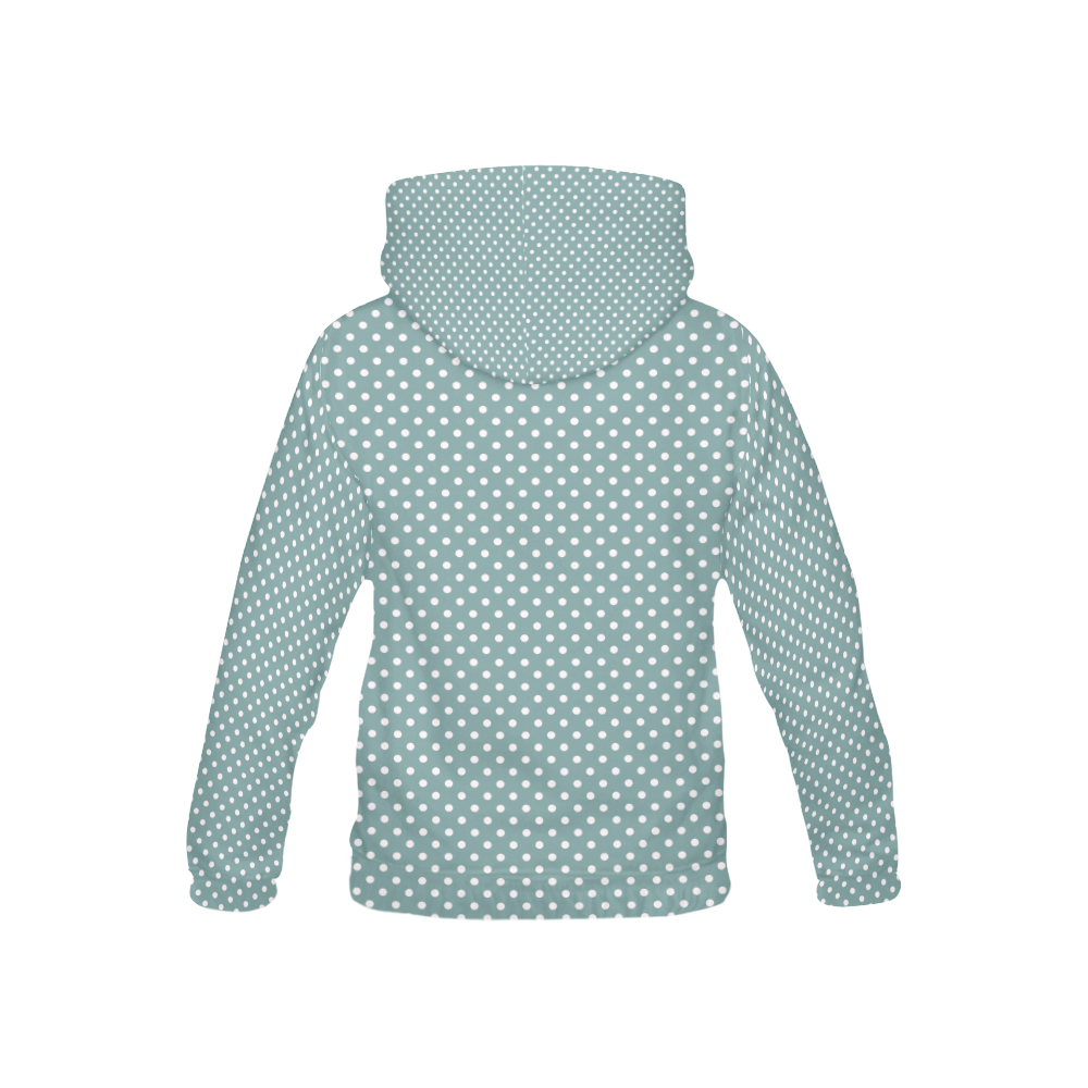 Silver blue polka dots All Over Print Hoodie for Kid (USA Size) (Model H13)