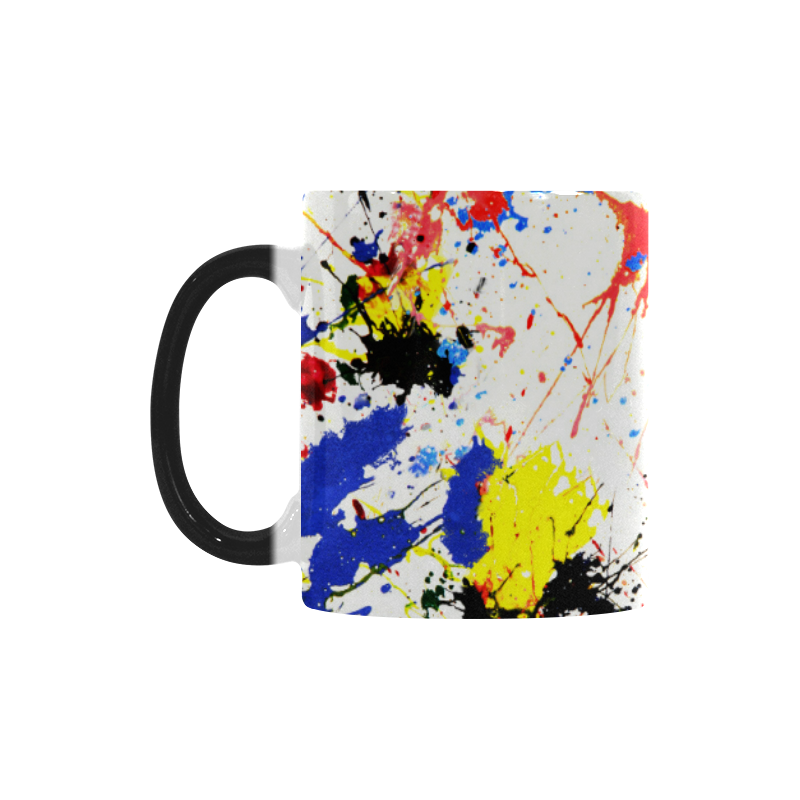 Blue and Red Paint Splatter Custom Morphing Mug (11oz)
