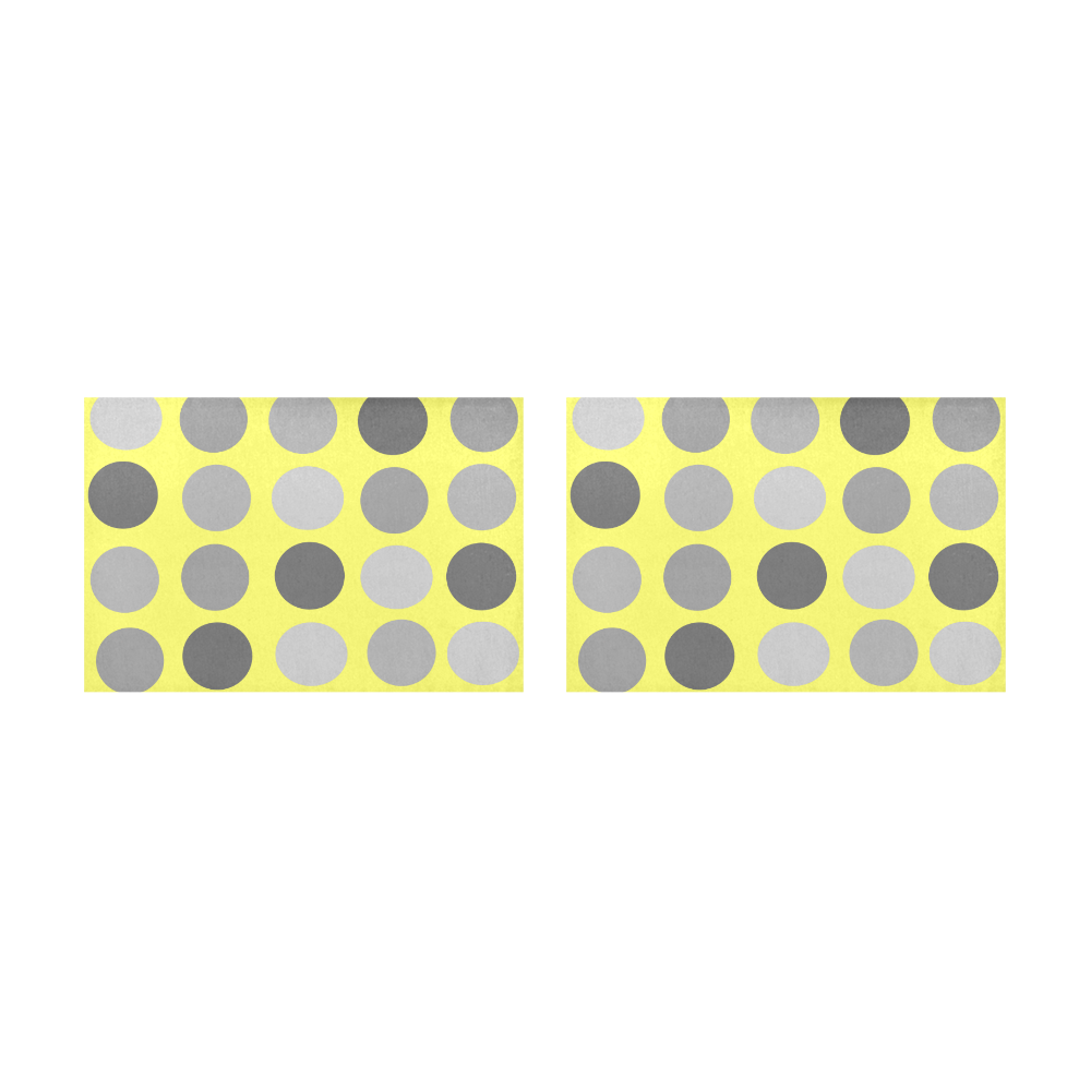 Gray and Yellow Polka Dots Placemat 12’’ x 18’’ (Set of 2)