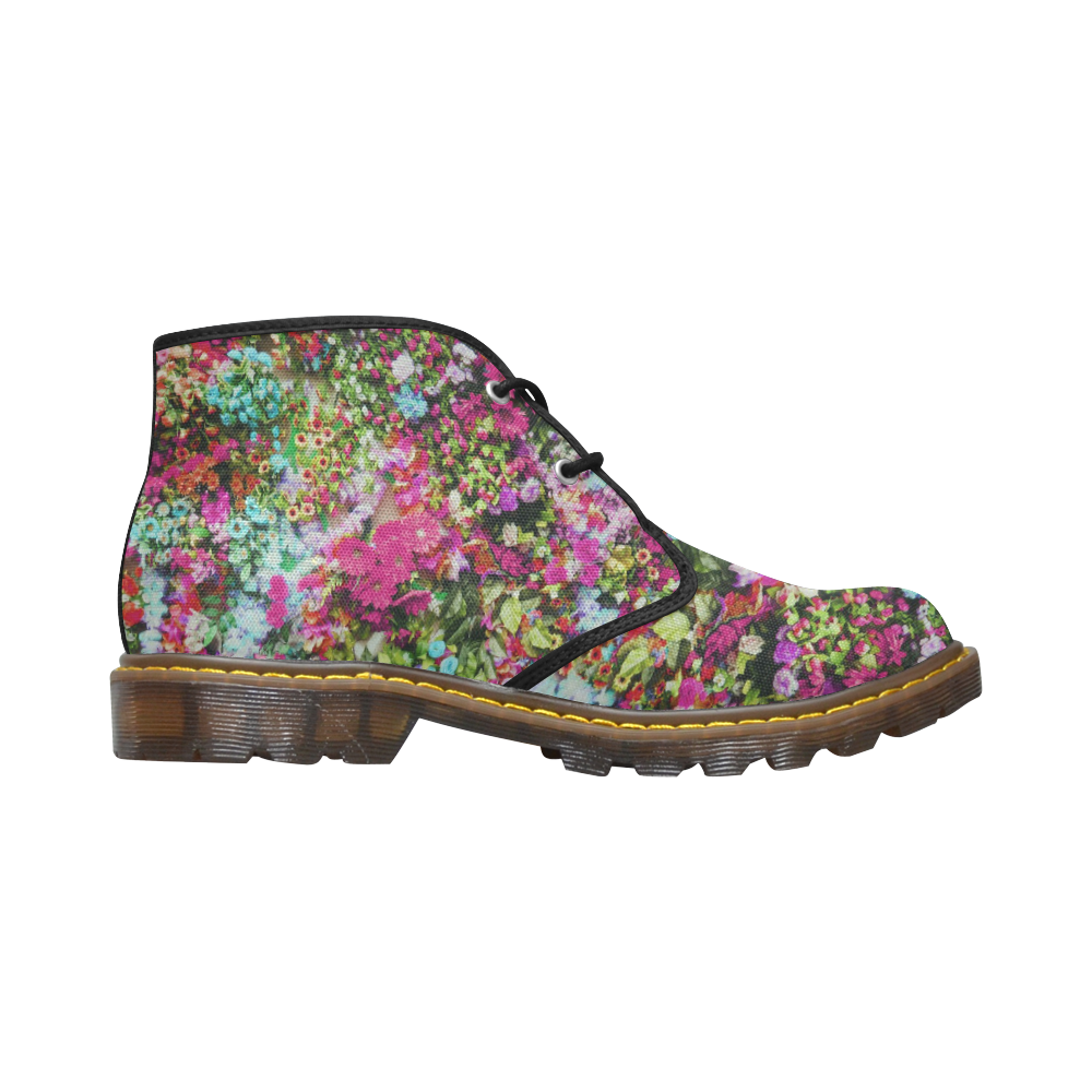 FLORAL DESIGN 14 Women's Canvas Chukka Boots/Large Size (Model 2402-1)