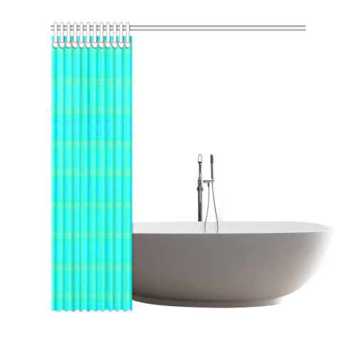 Baby blue yellow multicolored multiple squares Shower Curtain 72"x72"