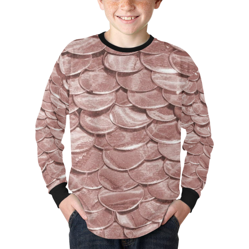 money Kids' Rib Cuff Long Sleeve T-shirt (Model T64)
