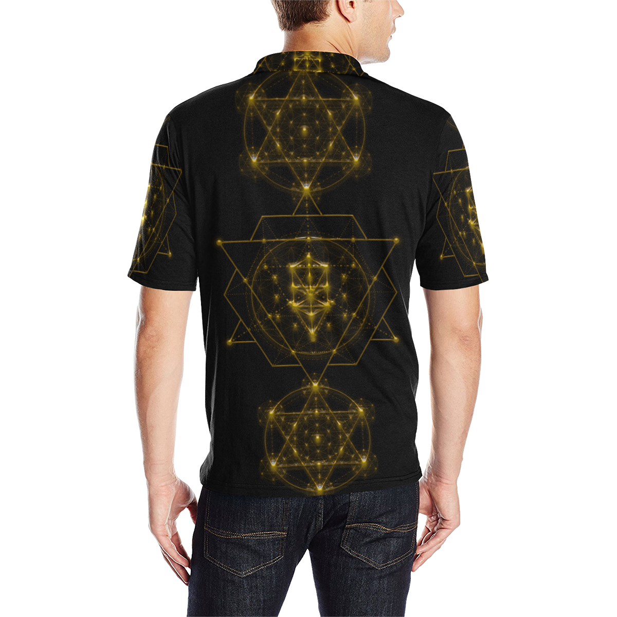 Sacred Geometry Men's All Over Print Polo Shirt (Model T55)