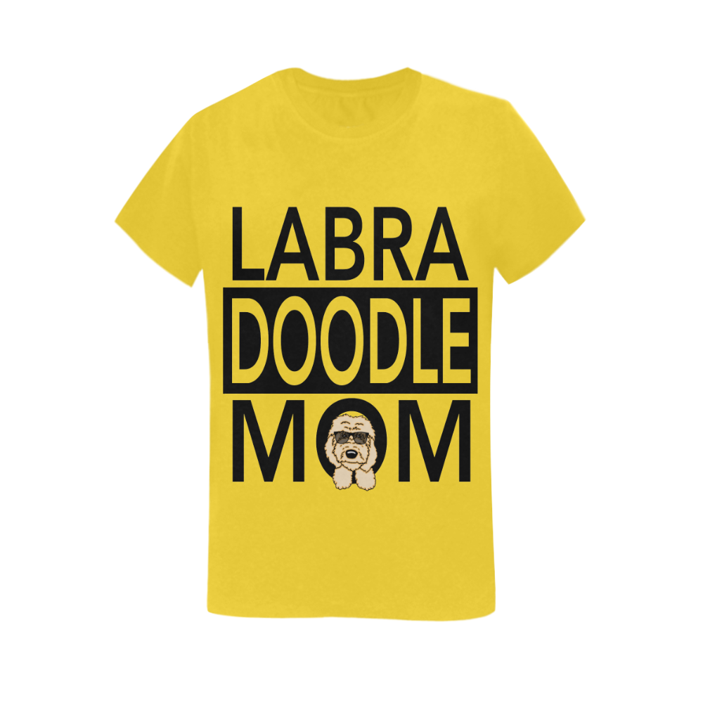labra-doodle-mom w light brown dood Women's T-Shirt in USA Size (Two Sides Printing)