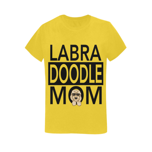 labra-doodle-mom w light brown dood Women's T-Shirt in USA Size (Two Sides Printing)