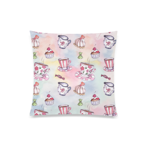 Coffee and sweeets Custom Zippered Pillow Case 20"x20"(Twin Sides)