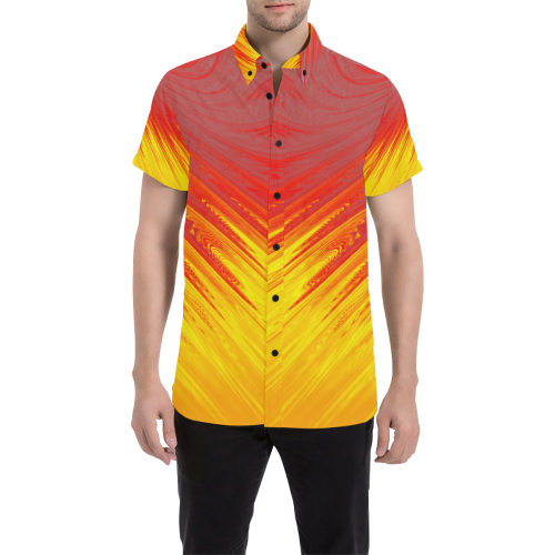 Flames Abstract Men's All Over Print Short Sleeve Shirt (Model T53)