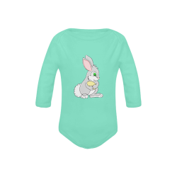 Easter Bunny Green Baby Powder Organic Long Sleeve One Piece (Model T27)