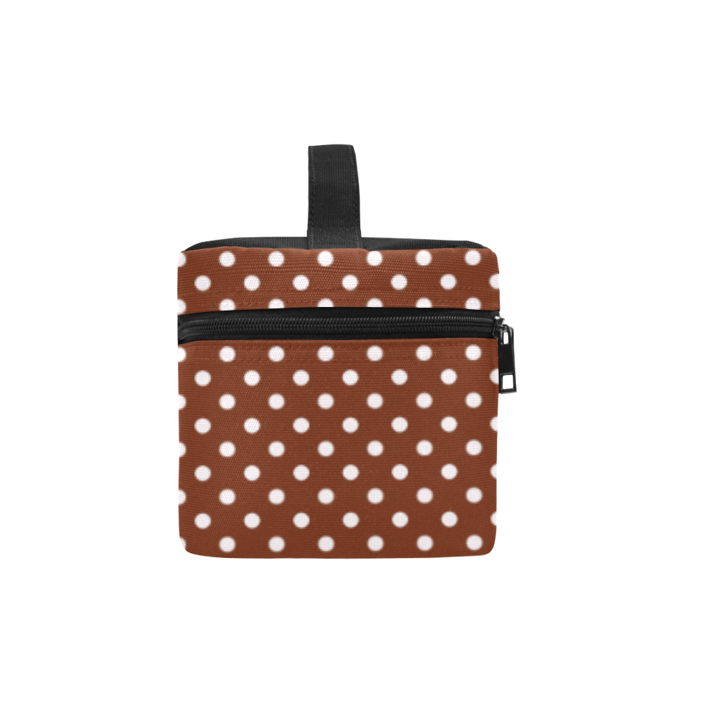 Brown polka dots Cosmetic Bag/Large (Model 1658)