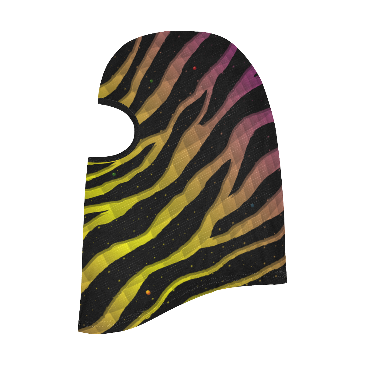 Ripped SpaceTime Stripes - Purple/Yellow All Over Print Balaclava