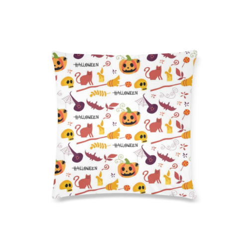 Cute Halloween Pattern Custom Zippered Pillow Case 16"x16"(Twin Sides)