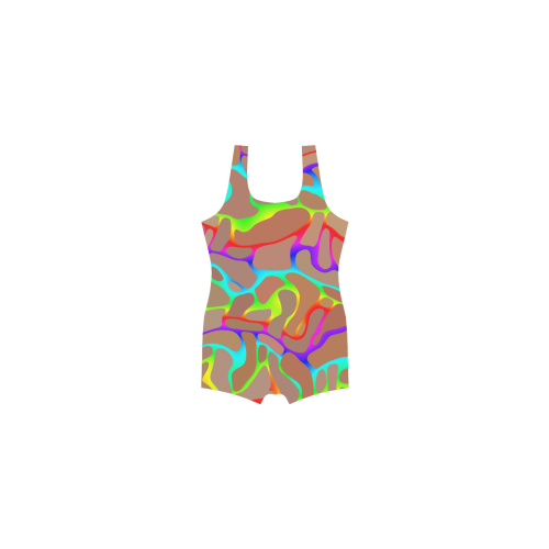 Colorful wavy shapes Classic One Piece Swimwear (Model S03)