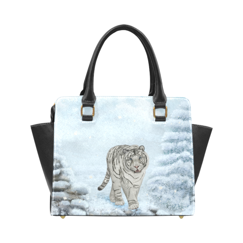 Wonderful siberian tiger Rivet Shoulder Handbag (Model 1645)