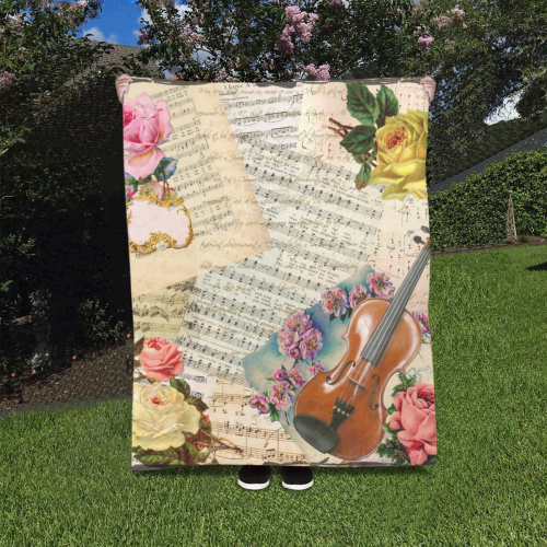 Music And Roses Quilt 40"x50"