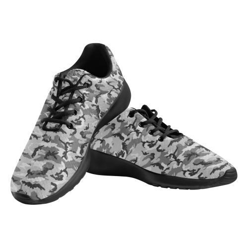 Woodland Urban City Black/Gray Camouflage Women's Athletic Shoes (Model 0200)