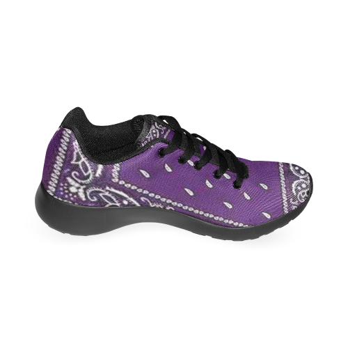 Purple Bandana Women-Black Women’s Running Shoes (Model 020)