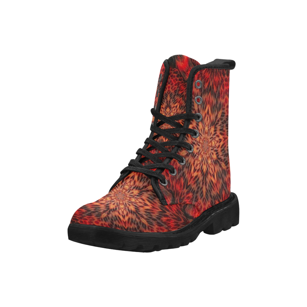 Lucifer Leopard Skin Demon Gothic Dark Star Martin Boots for Men (Black) (Model 1203H)
