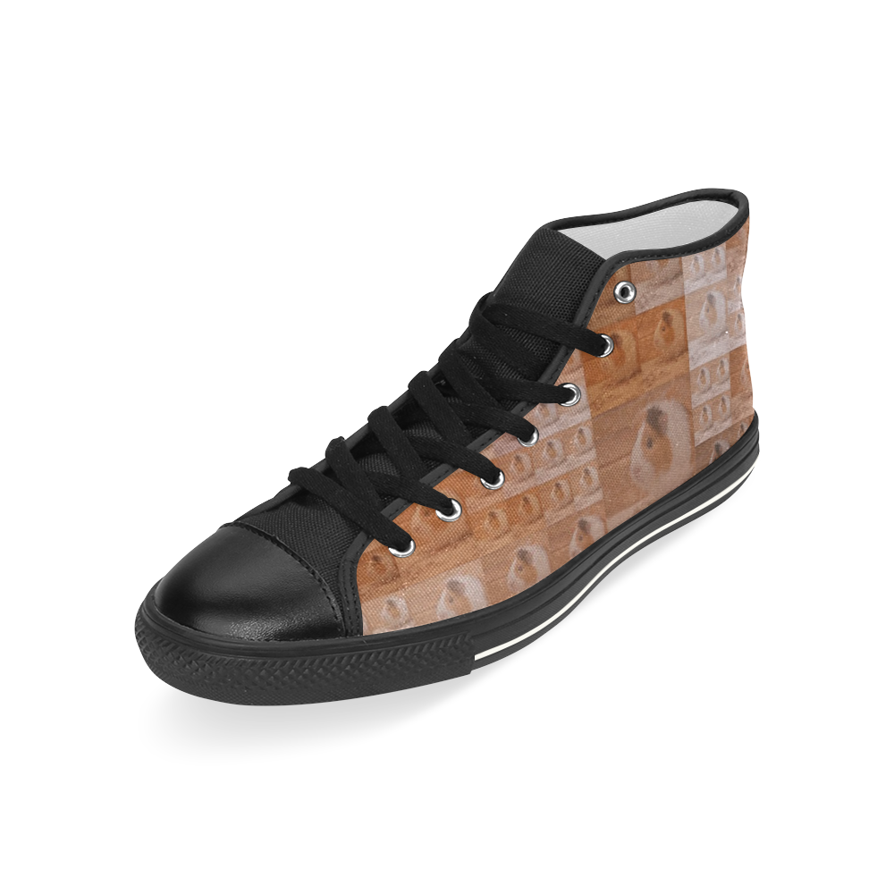 Guinea Pig Pixel Fun by JamColors Men’s Classic High Top Canvas Shoes (Model 017)