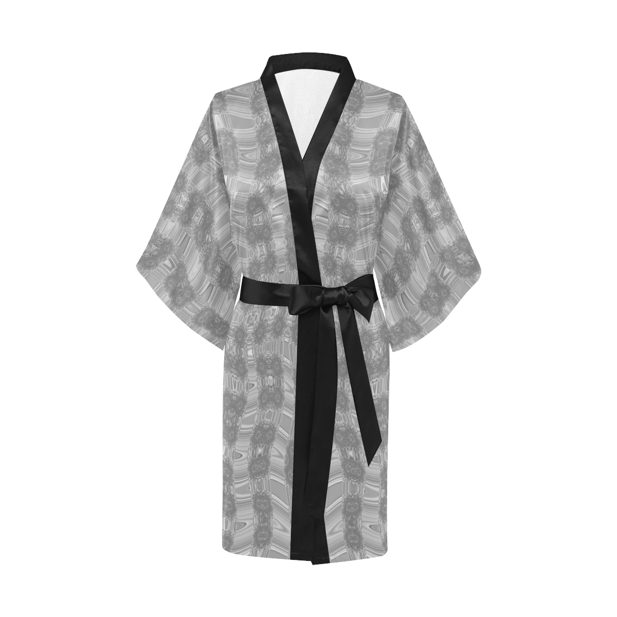 Abstract Grey Kimono Robe