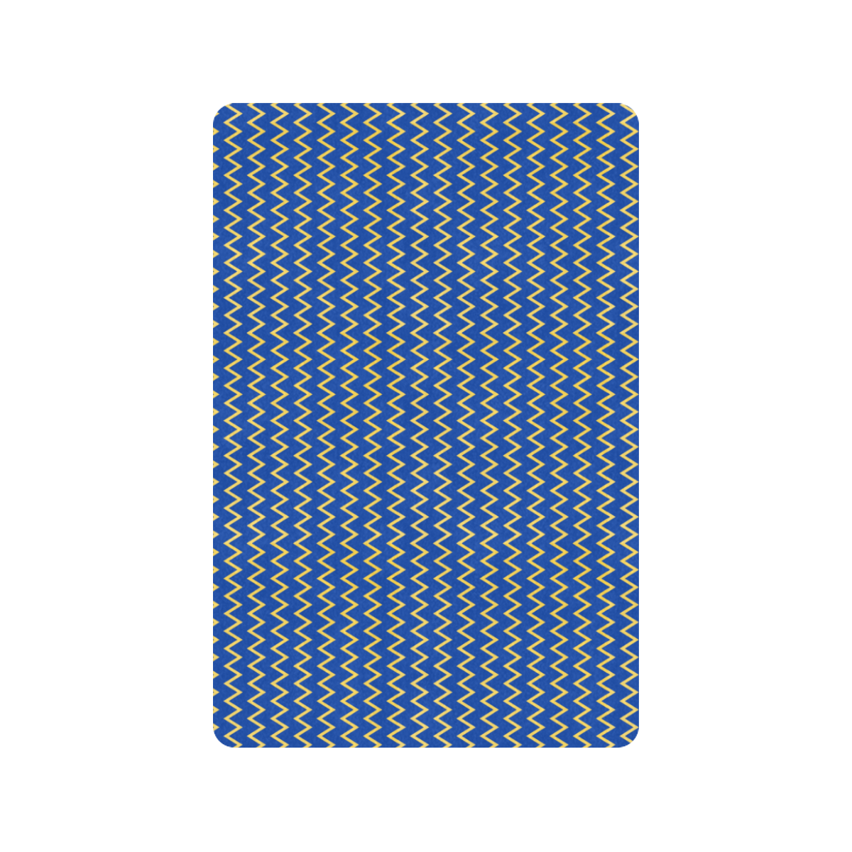 chevron Jaune/Bleu Doormat 24"x16" (Black Base)