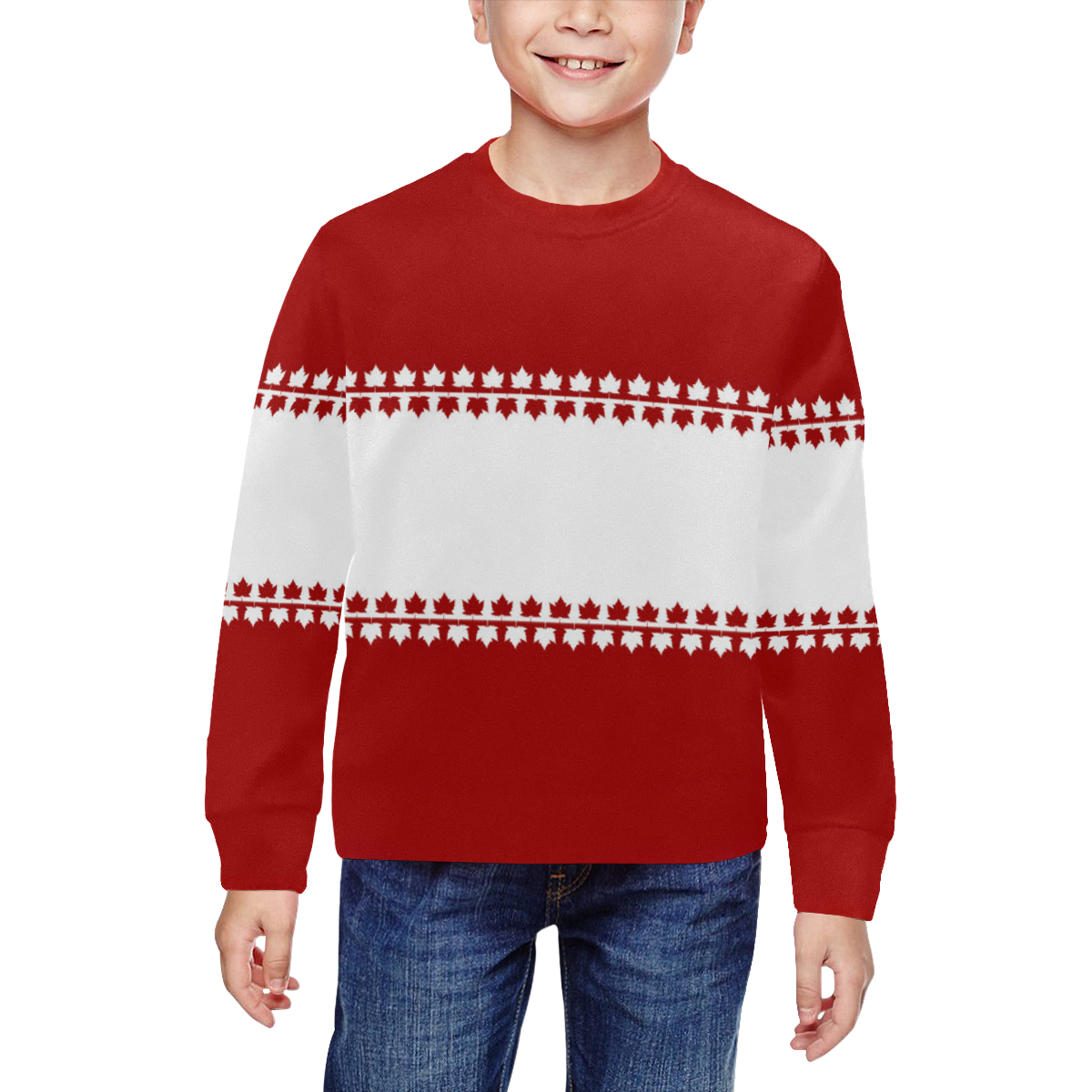 Classic Canada Sweatshirt Kid's Sporty All Over Print Crewneck Sweatshirt for Kids (Model H29)