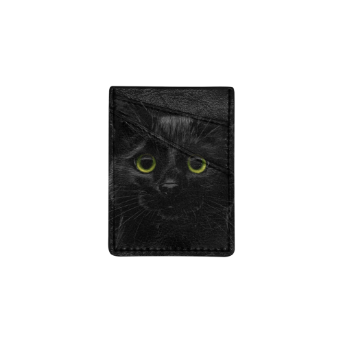 Black Cat Cell Phone Card Holder