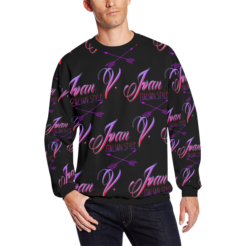 Ivan Venerucci Italian Style brand Men's Oversized Fleece Crew Sweatshirt (Model H18)