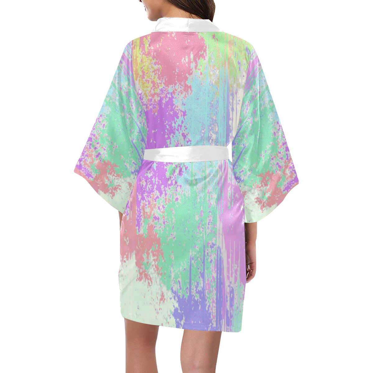 Pastel Paint Splatter Kimono Robe