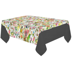Everything Two (black) Cotton Linen Tablecloth 60"x120"