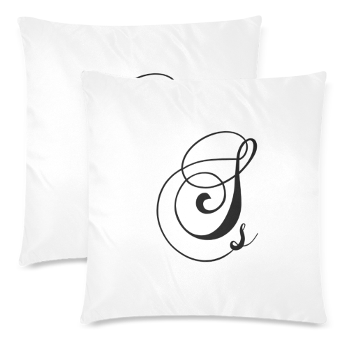 Alphabet S by Jera Nour Custom Zippered Pillow Cases 18"x 18" (Twin Sides) (Set of 2)