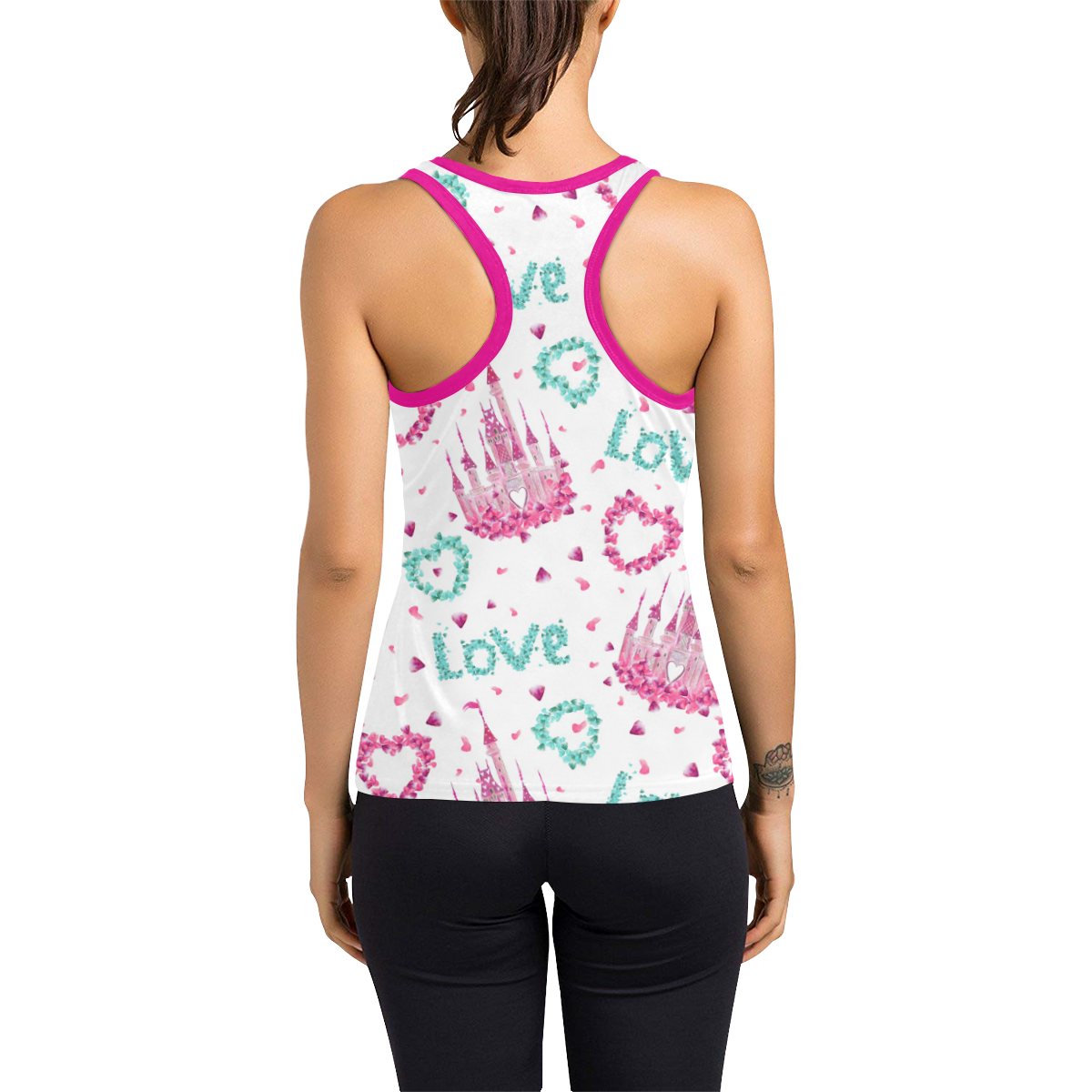 mickeylovepink Women's Racerback Tank Top (Model T60)