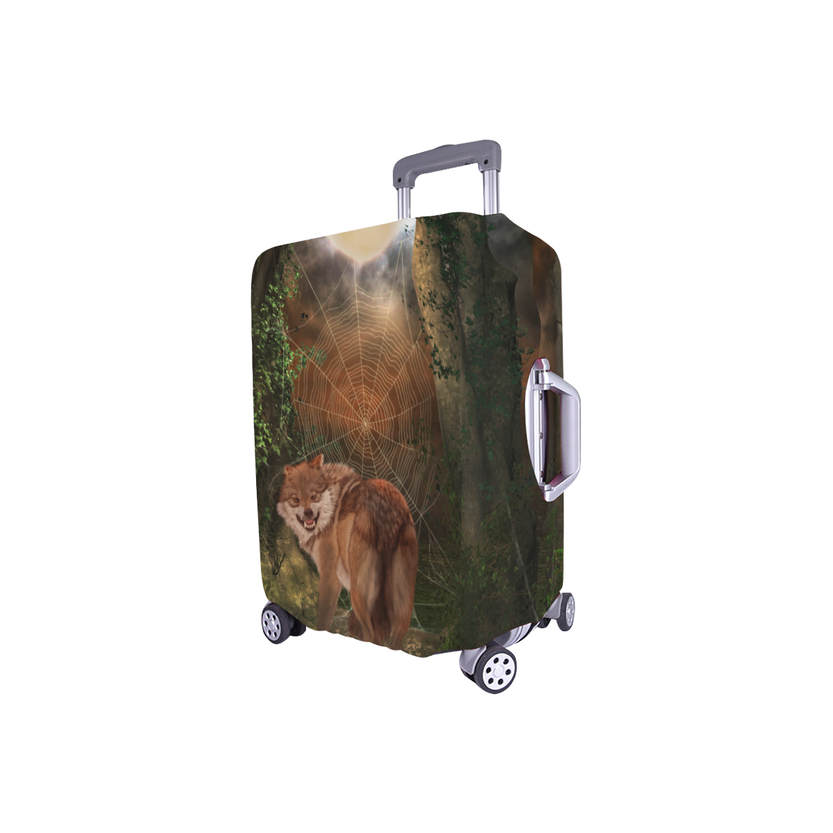Awesome wolf in the night Luggage Cover/Small 18"-21"