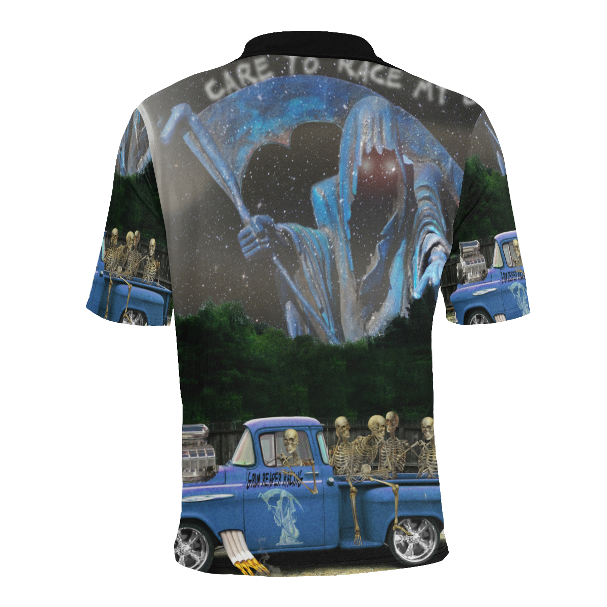 Grim Reaper Skeleton Crew Men's All Over Print Polo Shirt (Model T55)