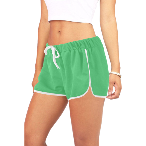 color Paris green Women's All Over Print Relaxed Shorts (Model L19)
