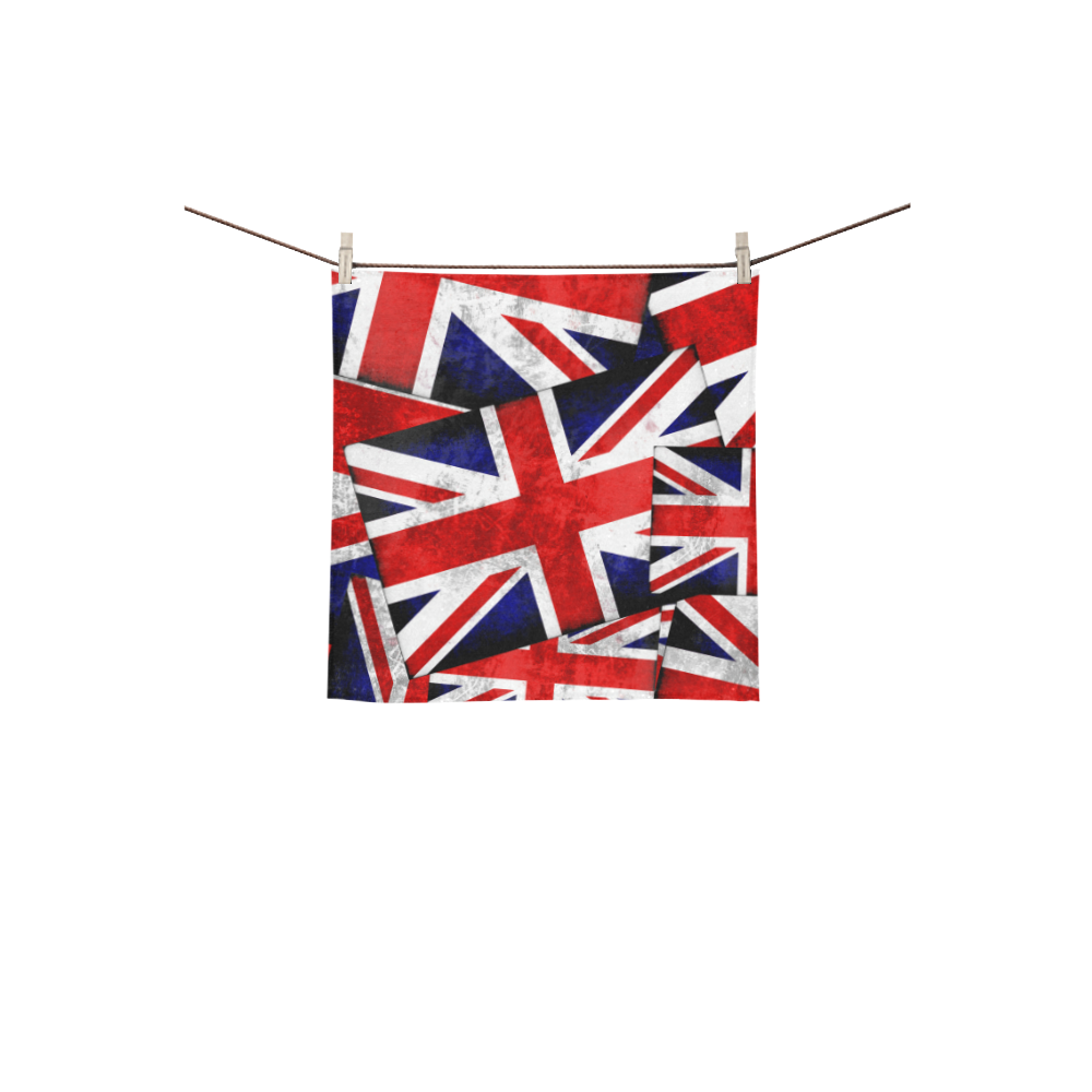 Union Jack British UK Flag Square Towel 13“x13”