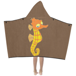 Sassy Seahorse Brown Kids' Hooded Bath Towels