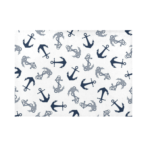 Navy on White Anchor Pattern Placemat 14’’ x 19’’ (Set of 4)