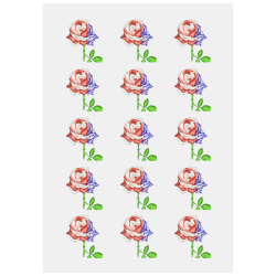Flag Rose Personalized Temporary Tattoo (15 Pieces)