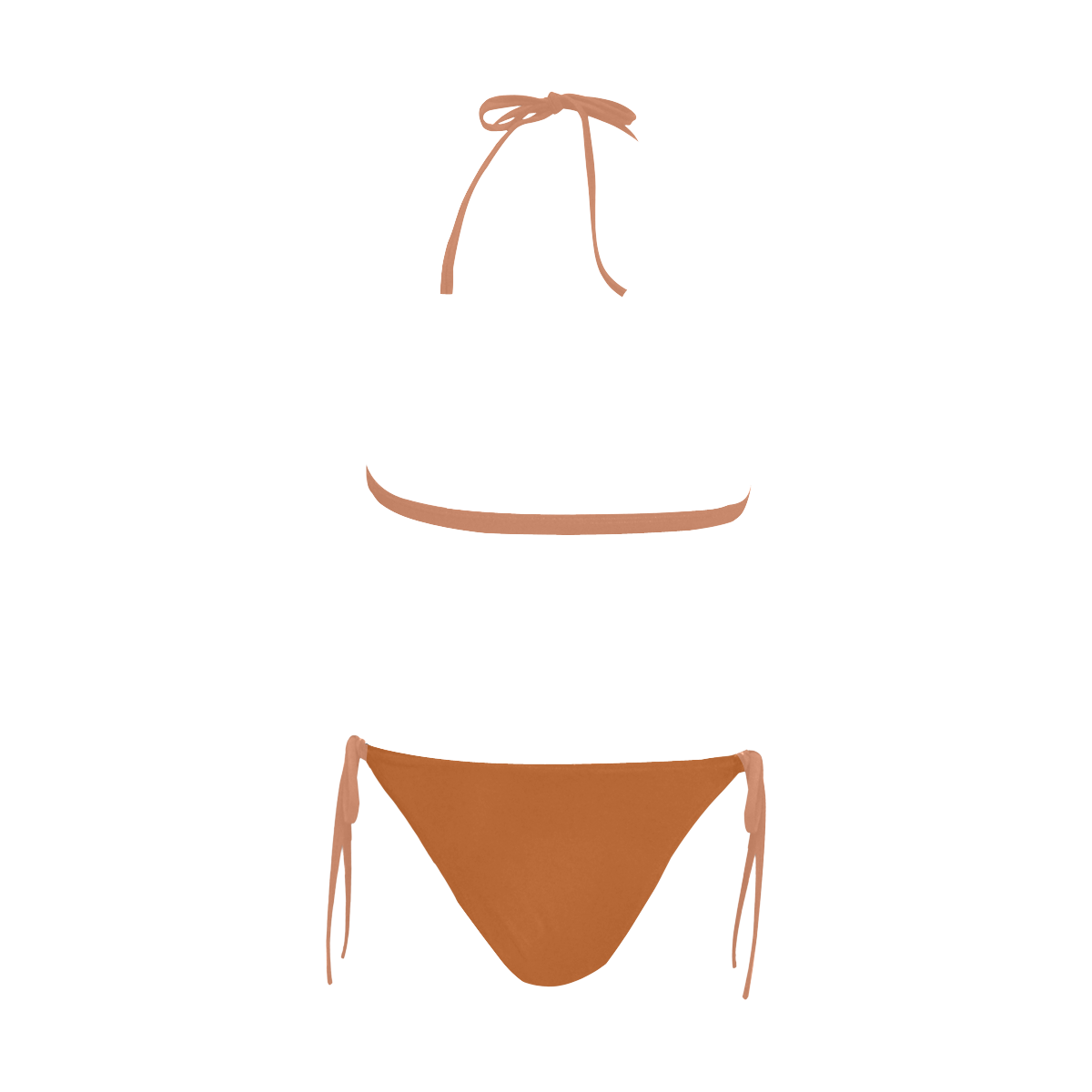 Copper Buckle Front Halter Bikini Swimsuit (Model S08)